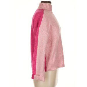 Ann Taylor Loft Mock-Neck Sweater Two Tone Pink M